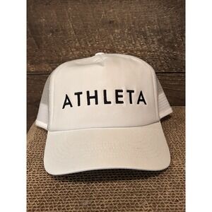 BRAND NEW ATHLETA Logo Hat Baseball Cap - Women's Trucker‎ Style Hat - White